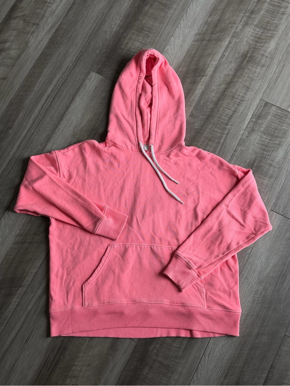 Aerie Women’s Sz XS Hot Pink Pullover Hoodie with Drawstrings Cotton Lightweight